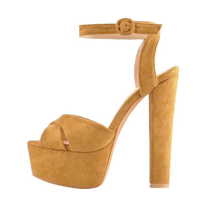 Platform Black Chunky High Heels Dika Studio
