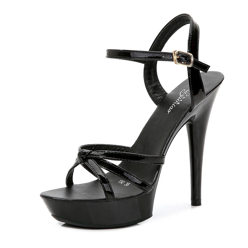 Blush pink ankle strap heel