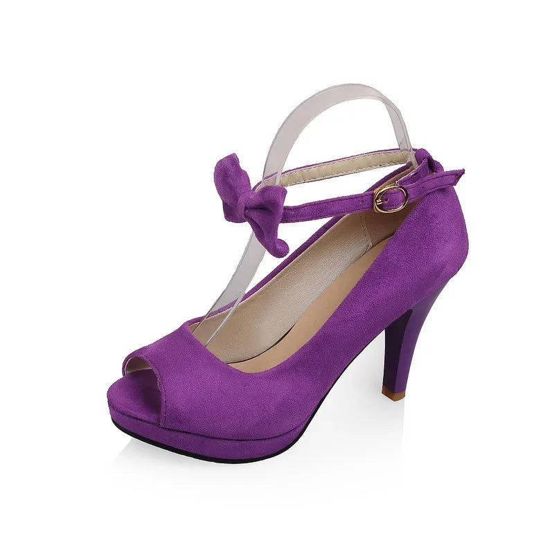 Lavender ankle strap heel