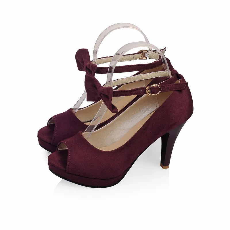 Lavender ankle strap heel