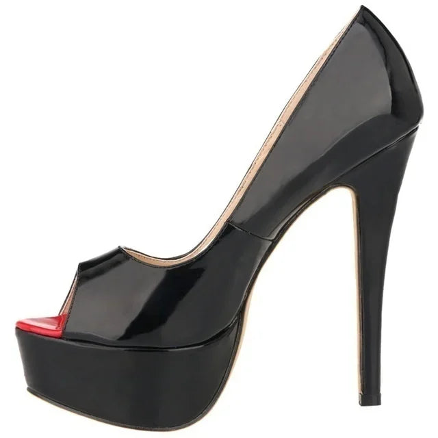 Ankle strap peep toe high heel