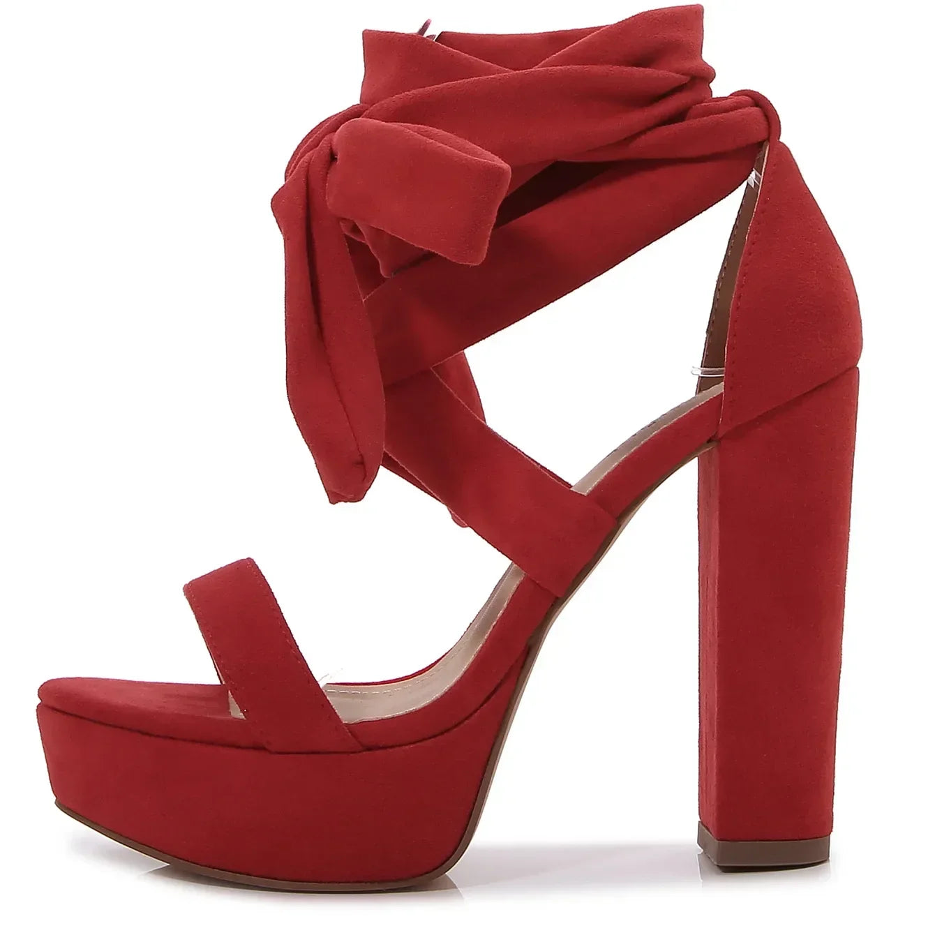 Ribbon ankle strap heel