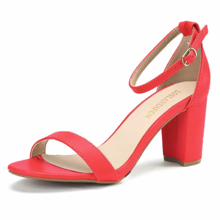 Orange ankle strap heel