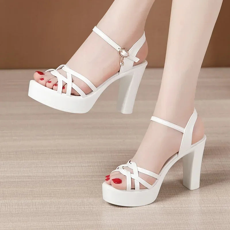 Colter ankle strap heel