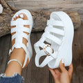 Wedge sandal with ankle strap