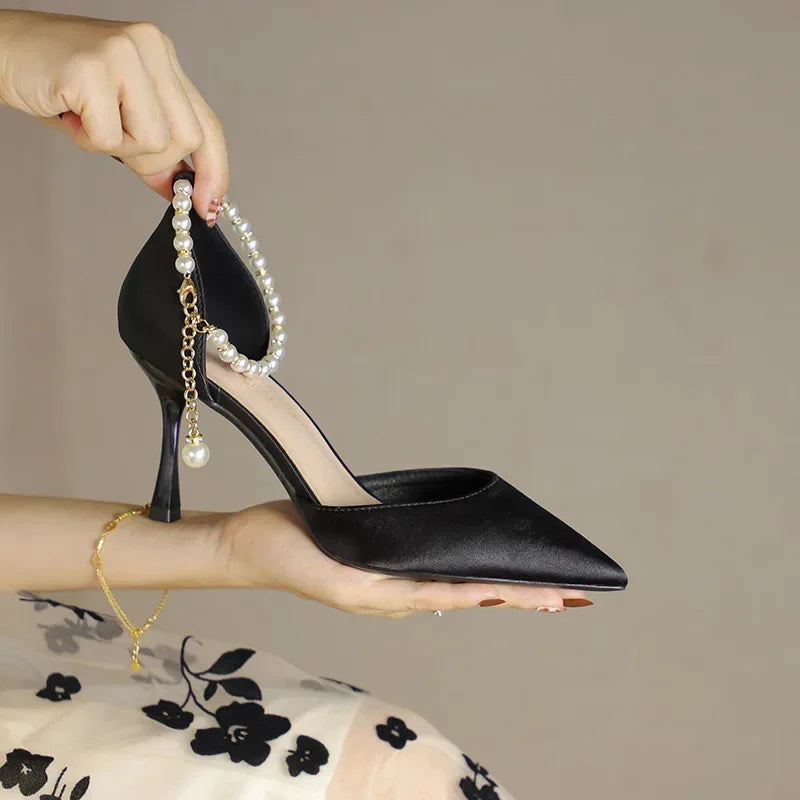 Teal ankle strap heel