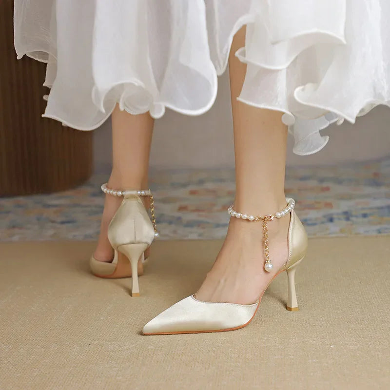 Teal ankle strap heel