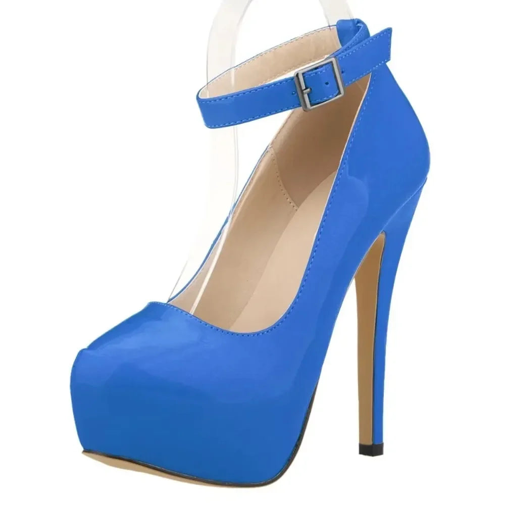Closed toe ankle strap high heel