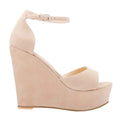Nude ankle strap heel