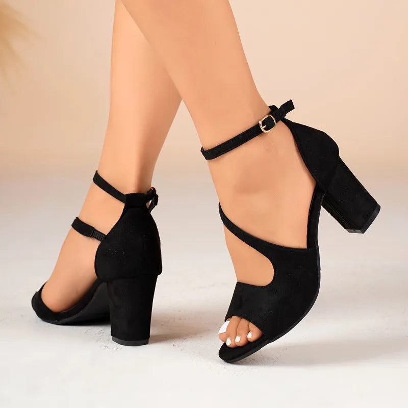 Heel with ankle strap open toe