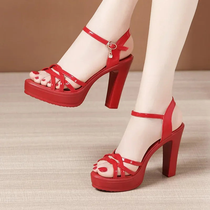 Colter ankle strap heel