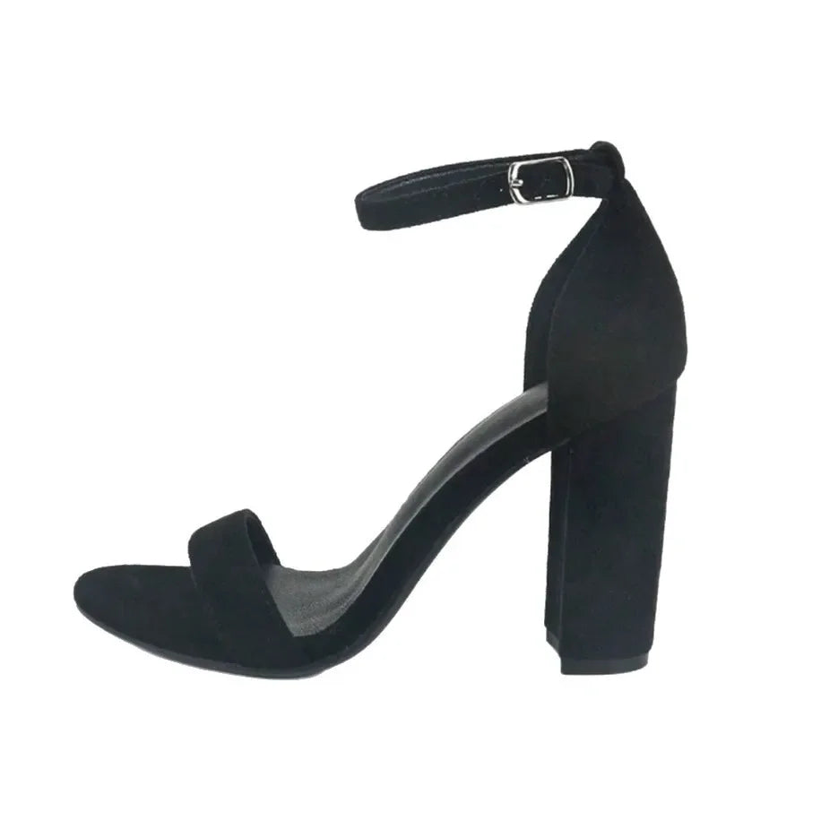 Black ankle strap heel