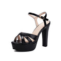 Ankle strap grey heel