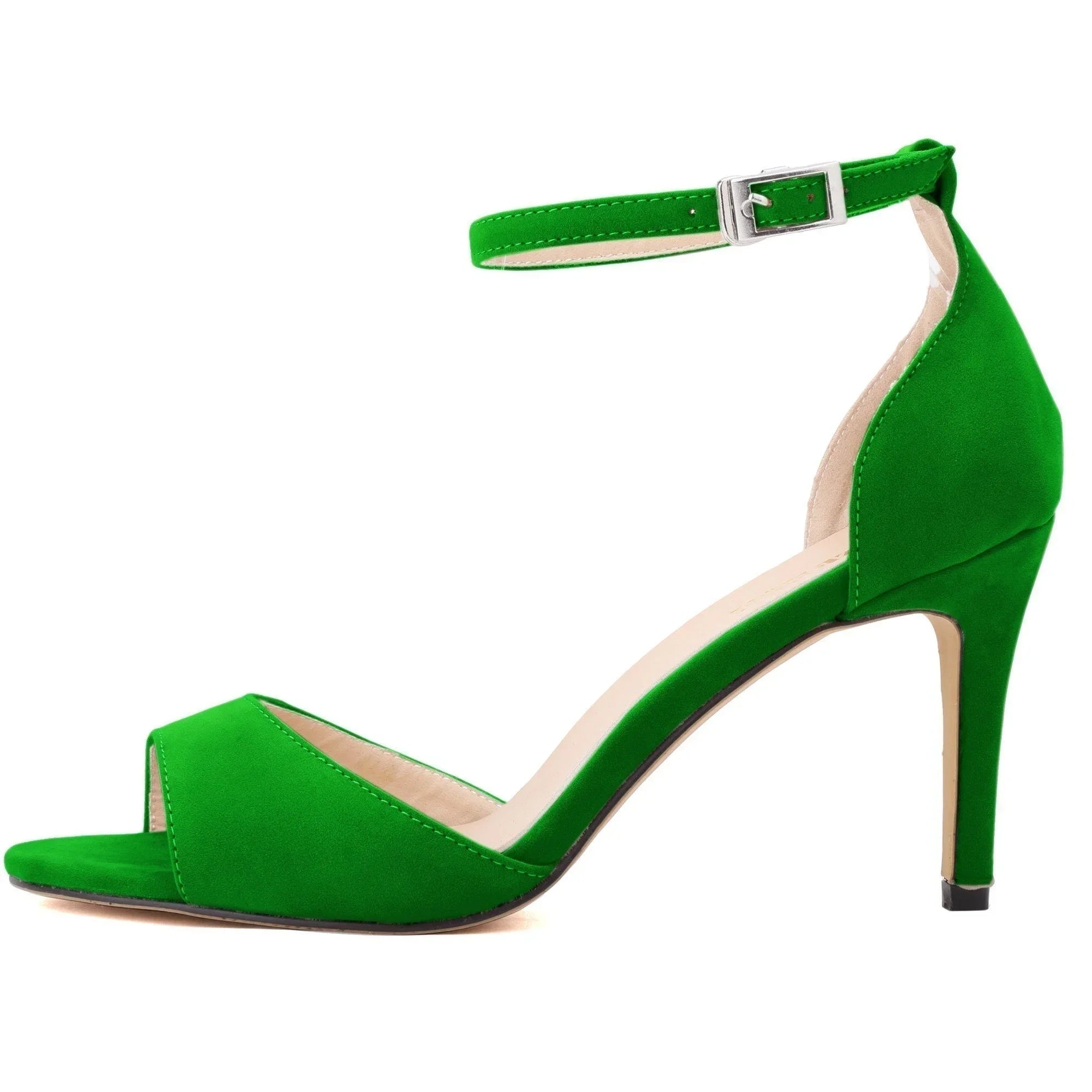 Fuchsia ankle strap heel