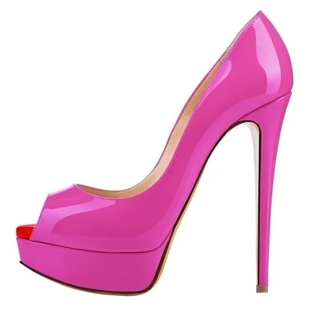 Ankle strap peep toe high heel