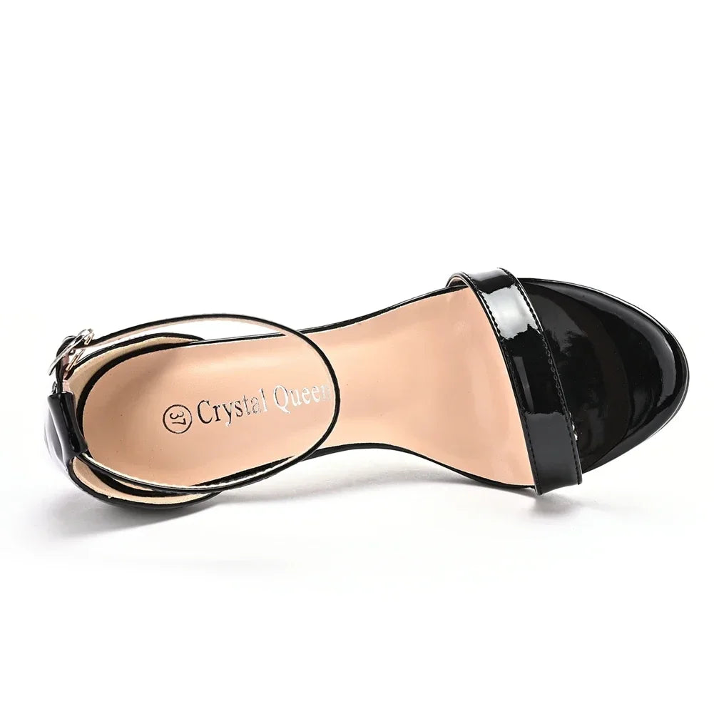 Ankle strap heel rose gold