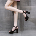 Black  heel sandal ankle strap
