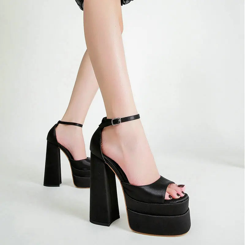 Pink heel with ankle strap