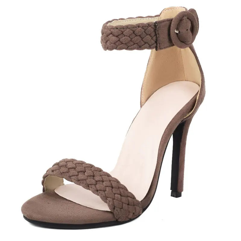 Braided heel with ankle strap