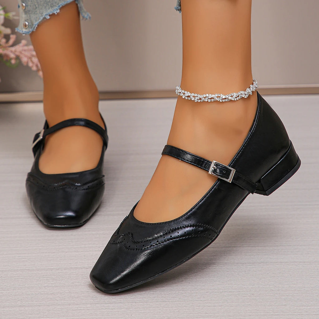Ankle strap ballet flat