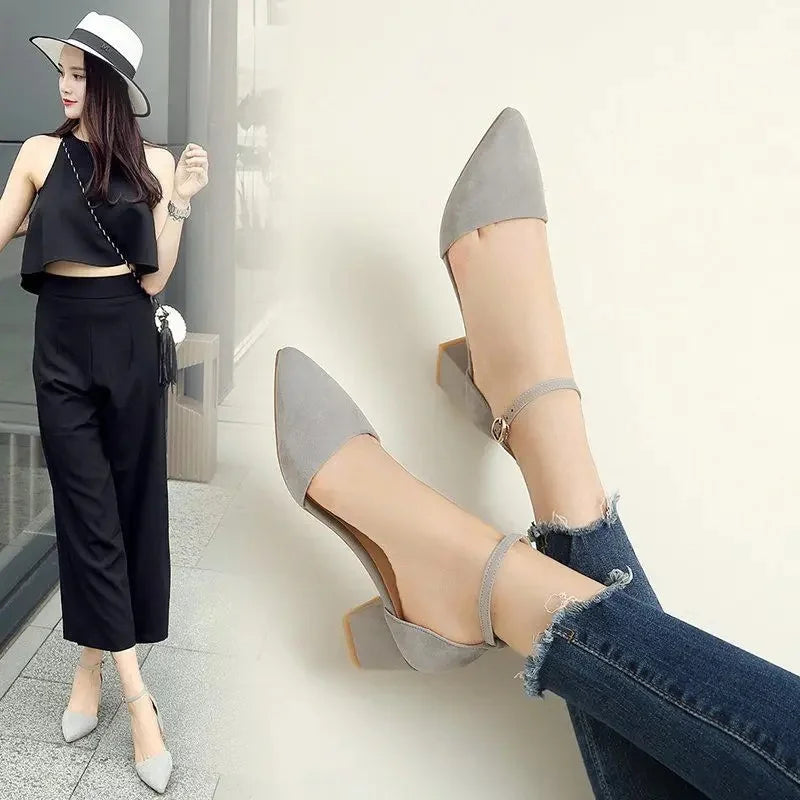 Ankle strap mule