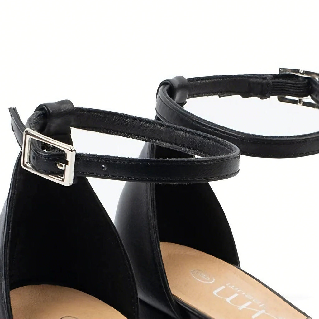 Open toe ankle strap chunky heel