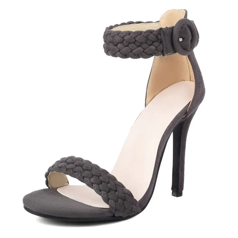 Braided heel with ankle strap