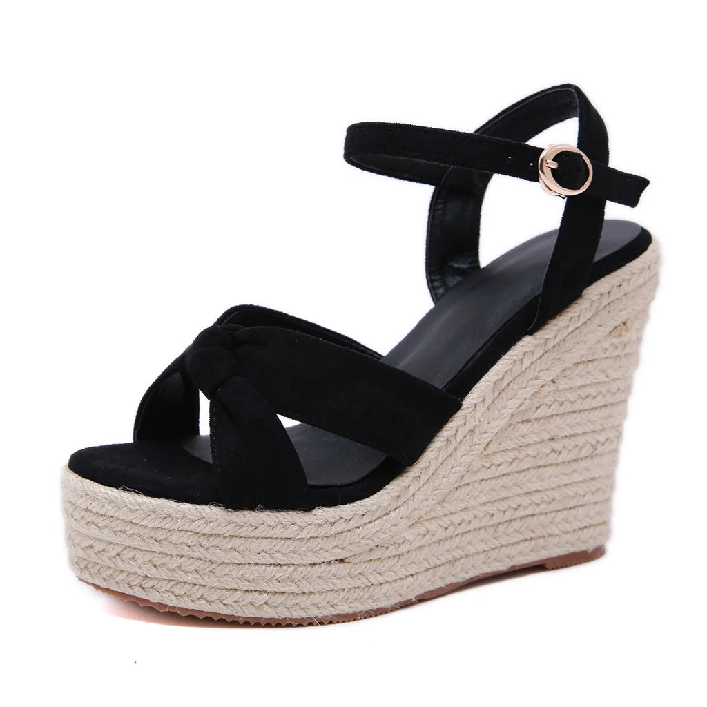 Ankle strap espadrille wedge