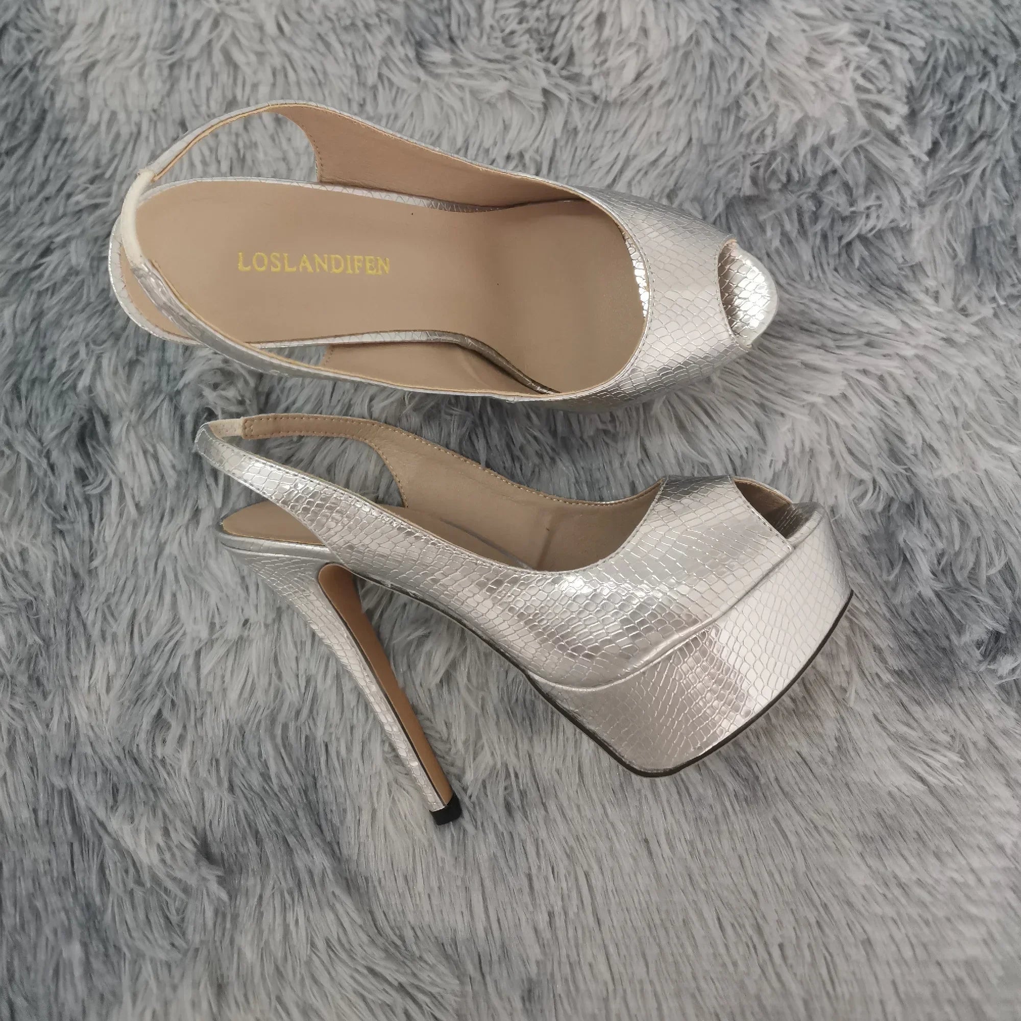 Ankle strap stiletto heel