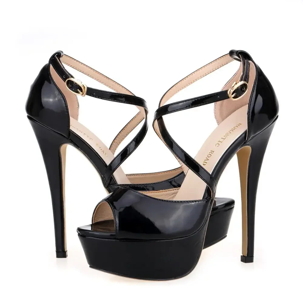 Turquoise ankle strap heel