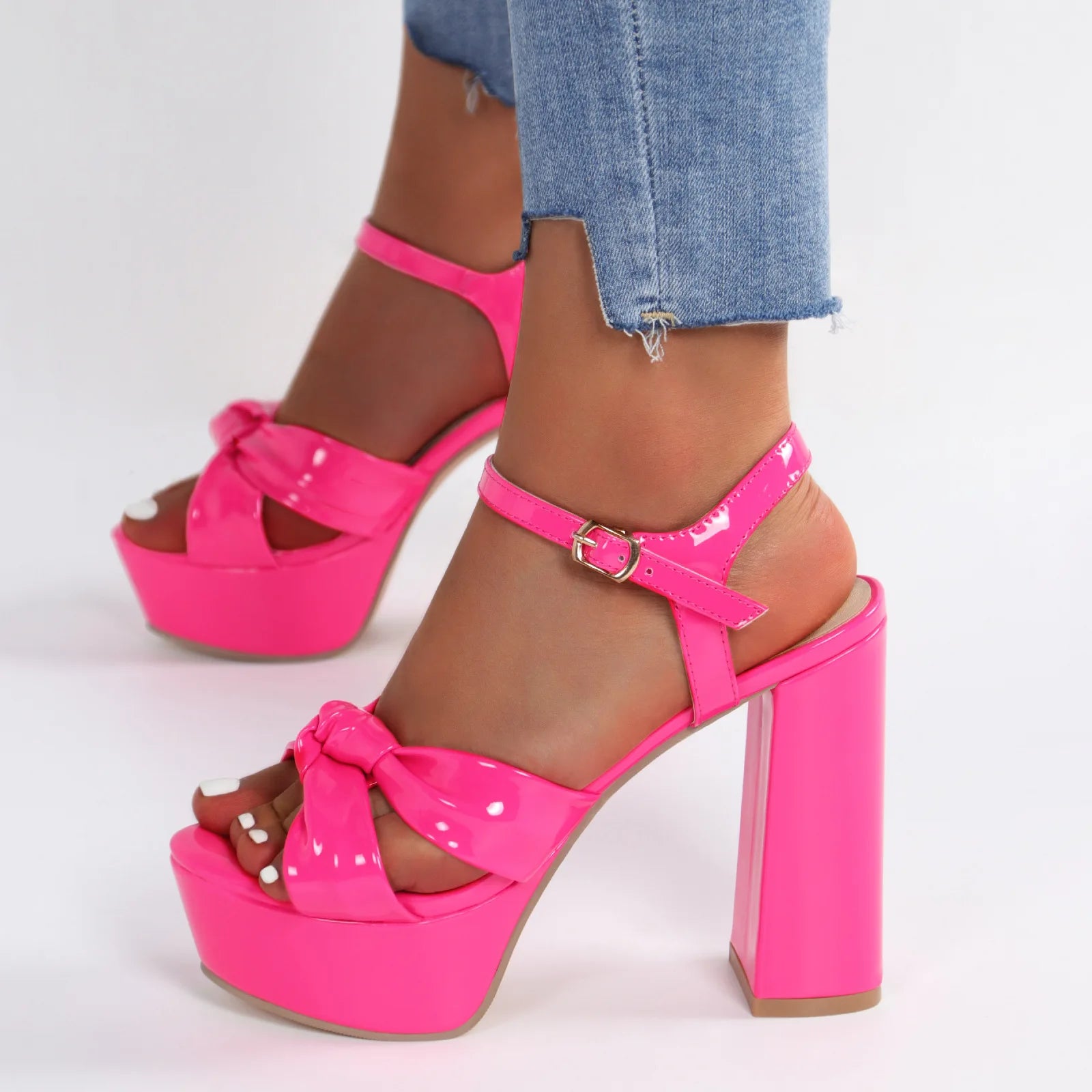 Off white ankle strap heel