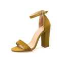 Mustard ankle strap heel