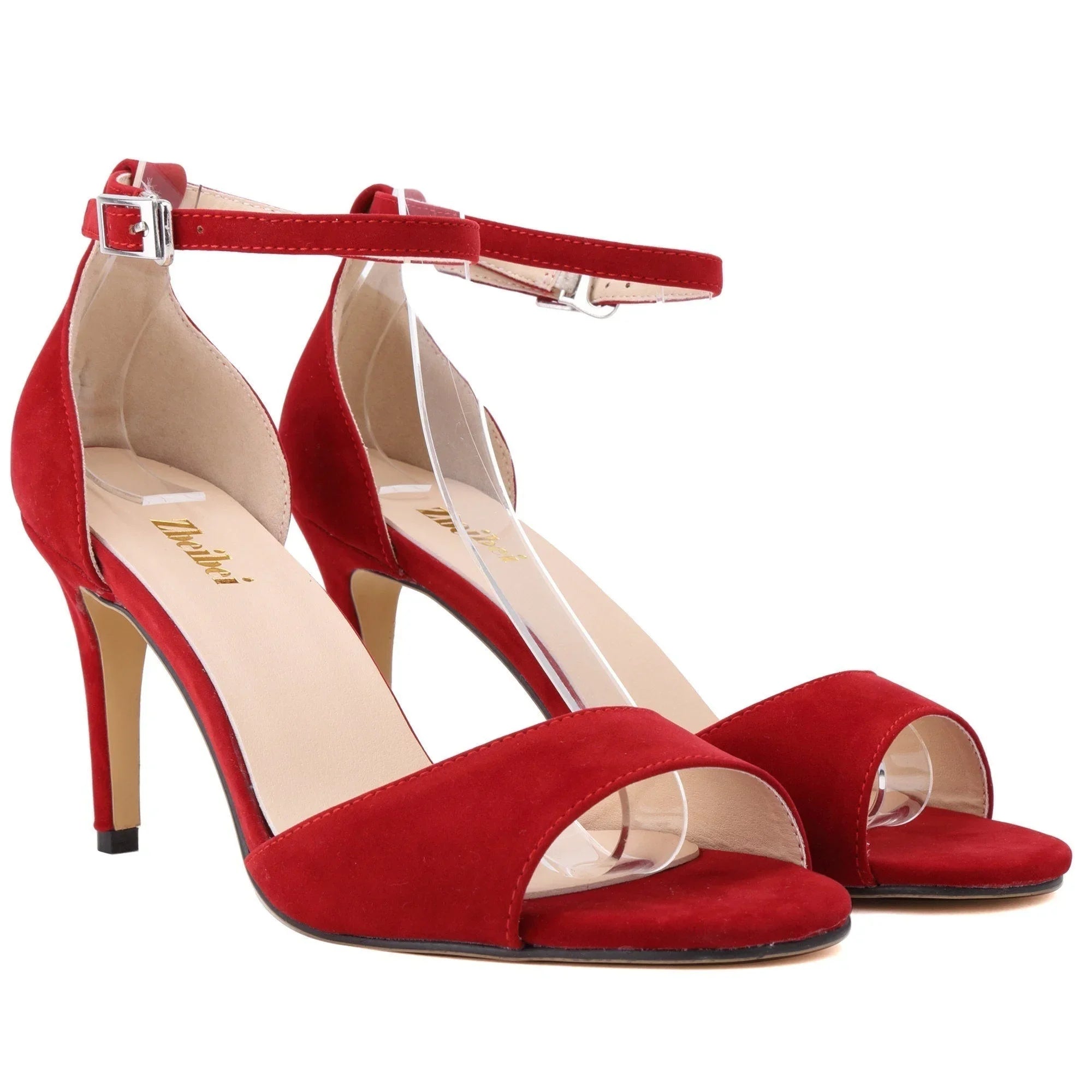 Fuchsia ankle strap heel