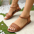 Ankle strap flat sandal