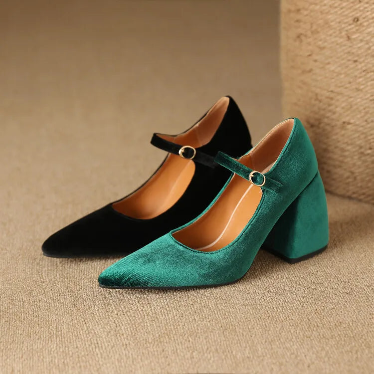 Emerald green ankle strap