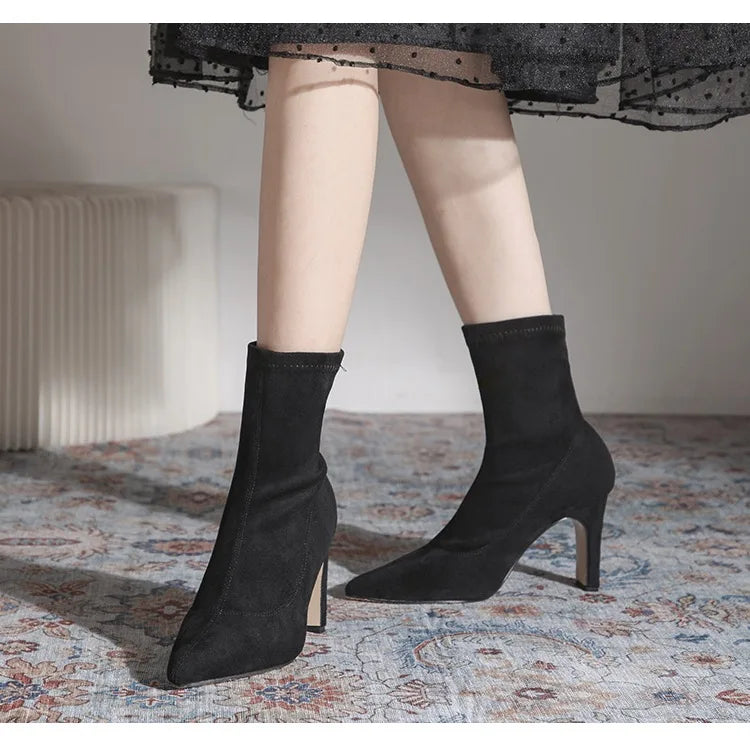 ankle Boots Short High Heels Shoes for Women