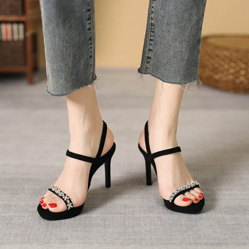 4 inch ankle strap heel