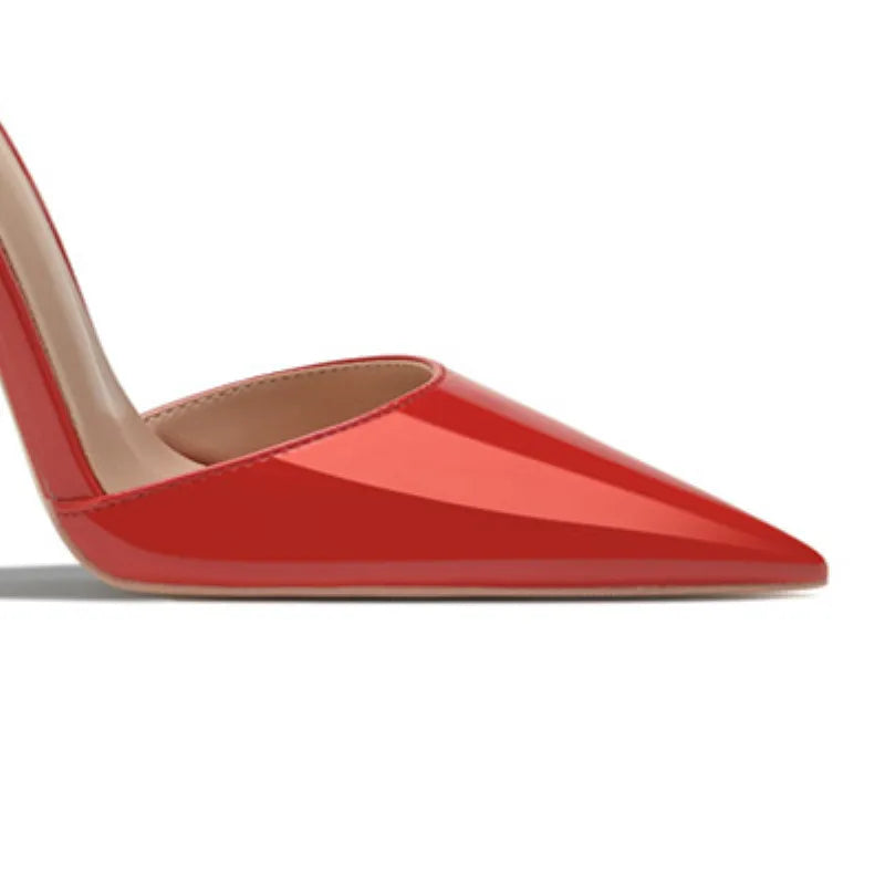 Pointed toe ankle strap heel