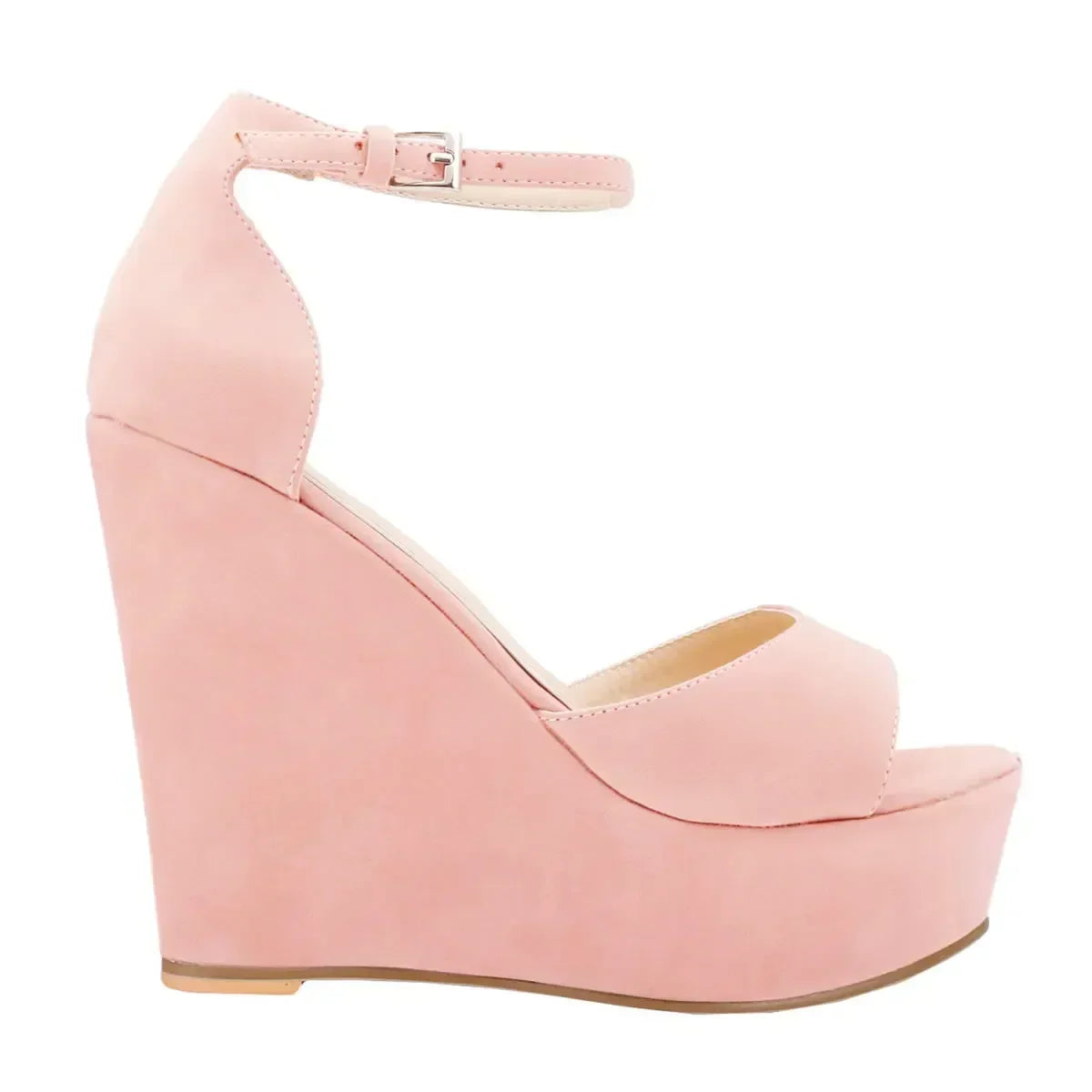 Nude ankle strap heel