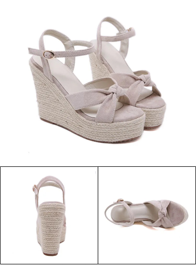 Ankle strap espadrille wedge