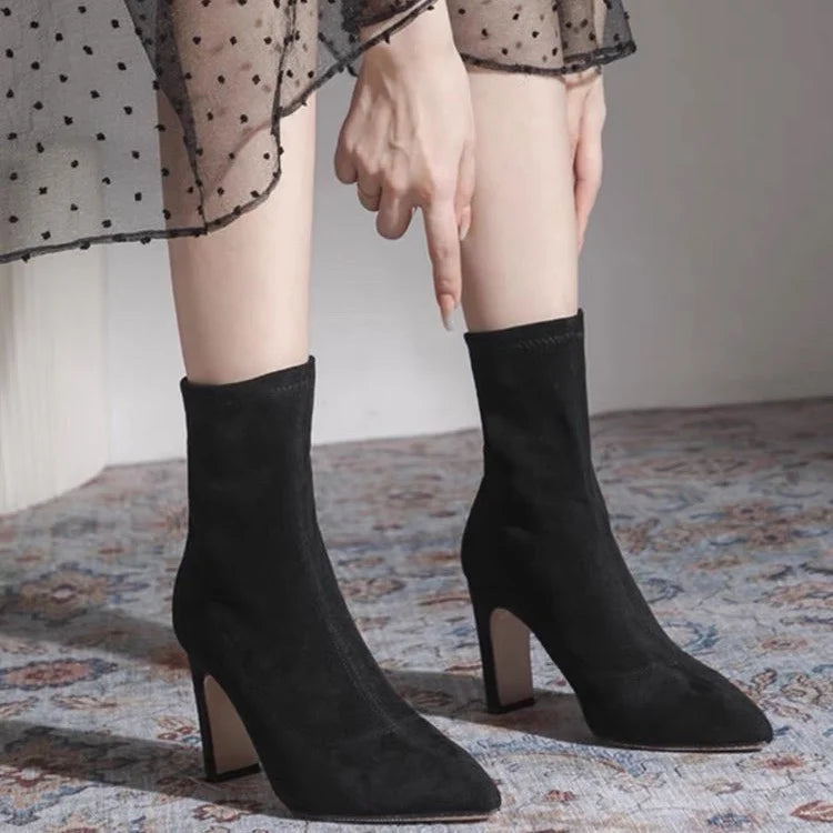 ankle Boots Short High Heels Shoes for Women