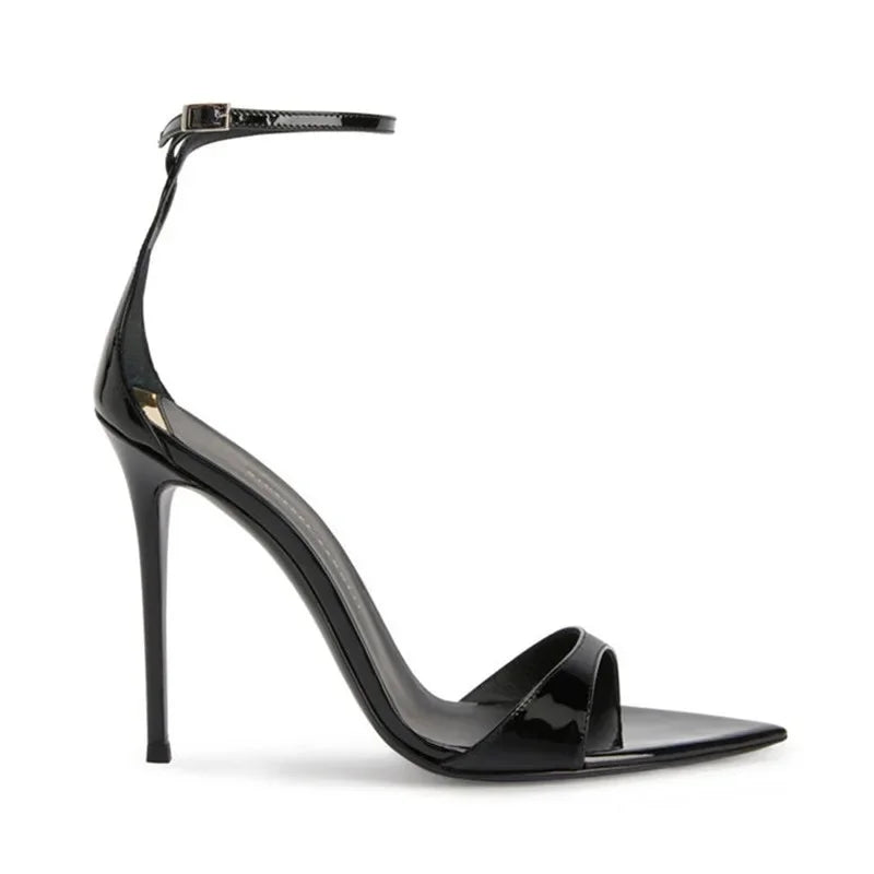 Bow ankle strap heel