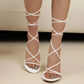 Ankle strap lace-up heel