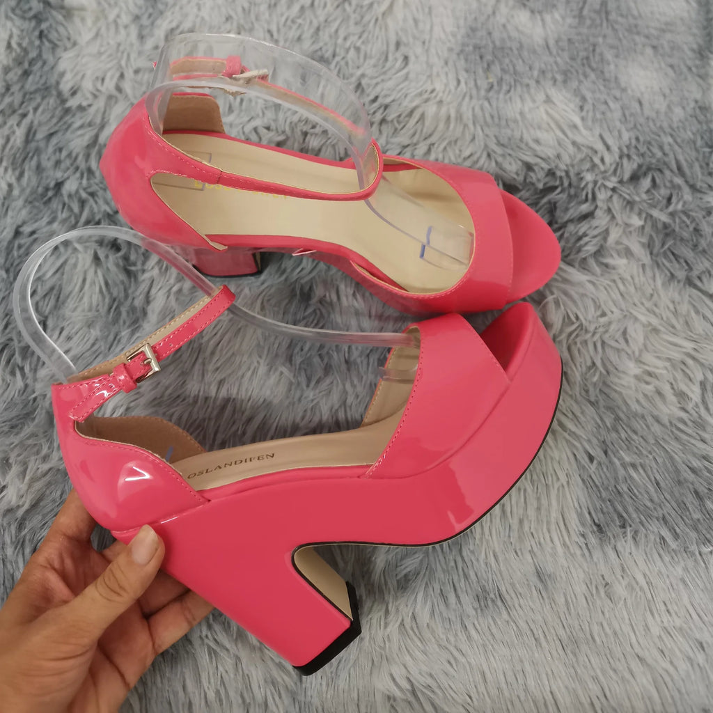 Ivory heel with ankle strap