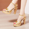 Embellished high heel sandal with ankle strap