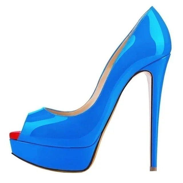 Ankle strap peep toe high heel