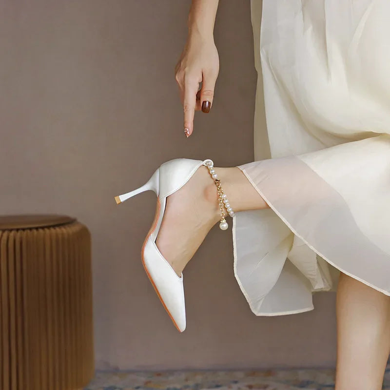 Teal ankle strap heel