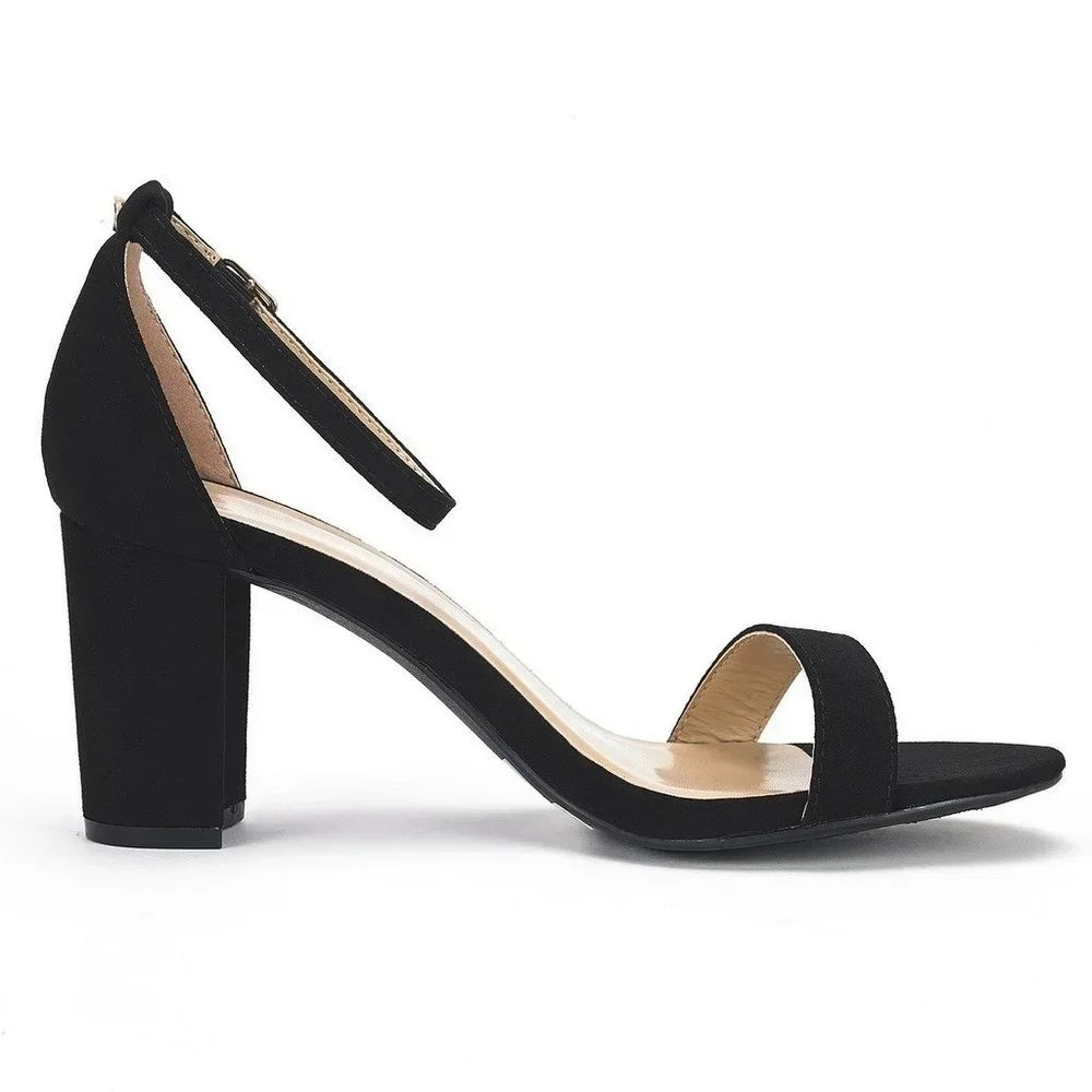 Green heel with ankle strap