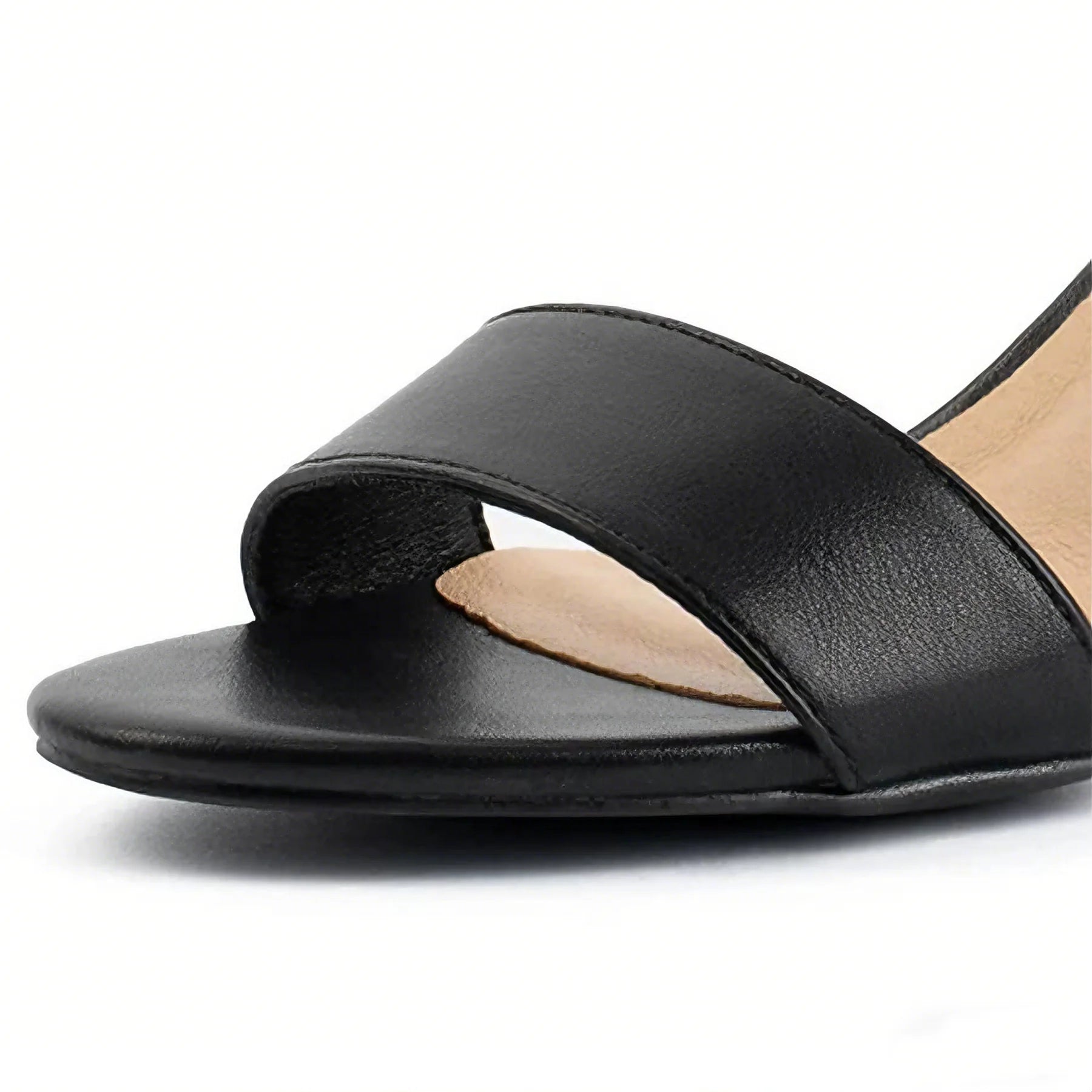 Open toe ankle strap chunky heel