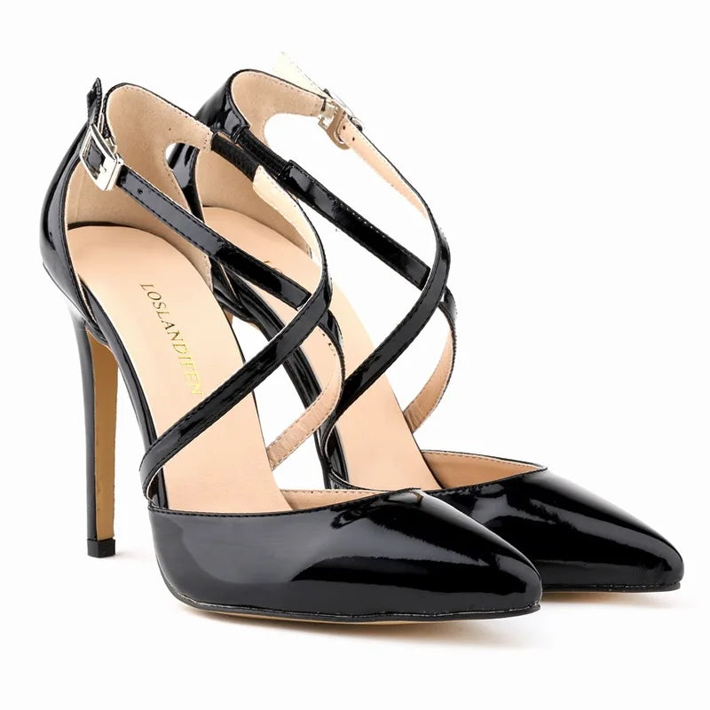 D'orsay heel with ankle strap